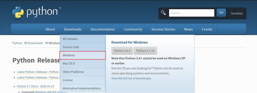Windows10 Python3.5 설치