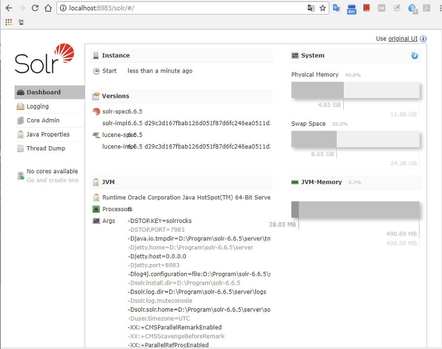 Apache Solr 6.6.5 설치 (Windows10)